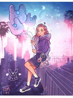 Full Body Character + Background